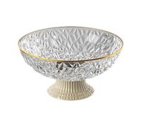 JISADER Bandeja para Frutas, frutero, Multiusos, Plato para Aperitivos y Dulces, con escurridor, Cuenco con pie para encimera de casa, Sala de Estar, Cocina, Plato de Fruta de Cristal