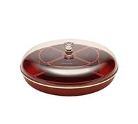 JISADER Bandeja para Servir Dividida, Bandeja para Secos y, con múltiples Compartimentos y Tapa Transparente, contenedor para almacenar