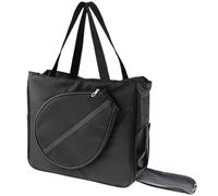 JISADER Bolsa de Tenis para Deportes al Libre, Organizador de, Multifuncional, de Gran Capacidad, portátil, con Compartimento para Zapatos, Negro