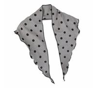 JISADER Bufanda Retro Literaria Bordada Algodón, confeccionada - ial para otoño - s bordados - accesorio moda - estilo literario, Estilo retro literario con patrón de lunares en color gris oscuro