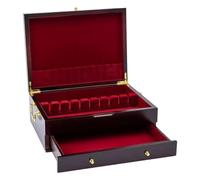 JISADER Caja de Cubiertos de Madera con Doble Compartimento Y Asa