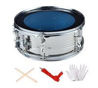 JISADER Caja Snare Drum Tambor de Percusión Accesorio Musical con Correas Y Baquetas Estructura Resistente Apto para Adultos Estudiantes Reuniones 35c, Plata