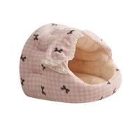 JISADER Cama para Gatos con Capucha, Cueva de Felpa con Capucha, Suave, autocalentable, Nido para Gatos, Cama para Gatos Cubierta para Erizo, hámster, Rosa