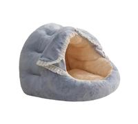 JISADER Cama para Gatos con Capucha, Cueva de Felpa con Capucha, Suave, autocalentable, Nido para Gatos, Cama para Gatos Cubierta para Erizo, hámster, Azul