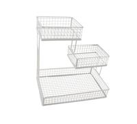 JISADER Cesta de Almacenamiento de Varios Niveles para Frutas en La Encimera de La Sala de Estar, Blanco, tal como se describe