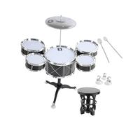 JISADER Colección de Juguetes de Tambor para Niños, Kit de Batería, Simulación de Percusión, Juguete Musical Educativo, Sonidos, Adecuado para Niños, R, Negro
