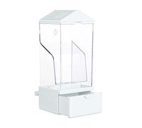 JISADER Comedero Automático para Pájaros Bebedero Dispensador de Alimentos Accesorio para Jaula Función de Separación Adecuado para Periquitos Loros, Blanco