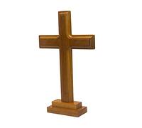 JISADER Cruz de Madera Cruz de Jerusalén Doble Cara con Soporte