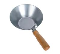 JISADER Cubo de cemento con mango de madera, utensilio para mezclar mortero y hormigón, cucharón de acero al carbono espesado para