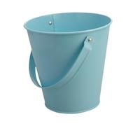 JISADER Cubo Pequeño con Asa Portátil Cubo Metálico Soporte para Manualidades Maceta de Hierro Apto para Organización Escolar Jardinería Y Juegos de Playa, Azul, 15.5 Cm X 15.5 Cm