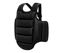 JISADER Equipo de Escudo Ajustable de protección de Pecho de Karate Reversible, Chaleco Protector de Taekwondo de Boxeo con Escudo de Costillas para Mujeres, XS Negro