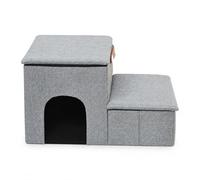 JISADER Escalera para Gatos con Almacenamiento, Escalera para Perros Pequeños para Cama, Escalones para Mascotas Plegable, Mueble Auxiliar para Sofá