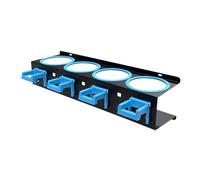 JISADER Estante para almacenar botellas de spray, colgador de suministros de limpieza, fácil acceso para regaderas con ganchos para taller, salón de belleza, 4 Hoyos Azules