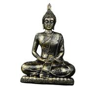 JISADER Estatua de Buda Sentado, Figura de Resina, Adorno de Mesa, Escultura de Buda para Sala de Estar, Bronce