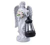 JISADER Estatua Jardín Solar Ángel con Linterna