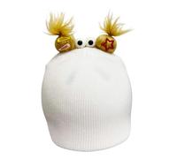 JISADER Funda para Casco de esquí de Nieve, decoración para Casco, Accesorio Divertido y Suave para Casco de esquí, Gorro de Punto, Blanco
