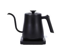 JISADER Hervidor Eléctrico de Cuello de Cisne de 1000 W, Calentador de Agua, Tetera de Acero Inoxidable con Calentamiento Rápido Y Seguridad Incorporada, Negro, Individual