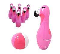 JISADER Juego de Bolos Inflable para Interiores y Exteriores, Deportes, educación temprana con Bolas, Juego de Bolos para de cumpleaños en la Oficina, Flamenco