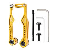 JISADER Juego de Pinzas de Freno de Aleación de Aluminio para Bicicleta con Cable de Freno de Brazo, Freno de Lineal Y Llave de Instalación. Ligero, Oro 126x60.8mm