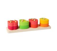 JISADER Juguete de Madera para apilar y clasificar Frutas, Bloques de reconocimiento de Formas y Colores, Rompecabezas educativos de Aprendizaje, clasificador