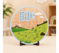 JISADER Kit Manualidades Niños 20×20 cm, Cartulina y Papel con Versos Chinos, kit manualidades para niña 8 años y regalar, Hierba, Verde