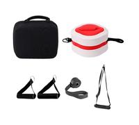 JISADER Máquina de Cable con Bomba de Gimnasio, Mango elástico Antideslizante, Bandas elásticas de Resistencia Ajustables para Flexiones de bíceps, Hombros y, Rojo