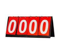 JISADER Marcador de Mesa, Marcador Deportivo, Marcador Deportivo de 4 Dígitos, Números Grandes, Multifuncional para Deportes, Rojo