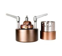 JISADER Mini Hornillo de Alcohol, de Metal Ligero, con Un Diseño de Orificio de Combustión Eficiente, Ahorra Combustible Y Es Adecuado para Cocinar Al Aire Li, con Anillo a Prueba de Viento
