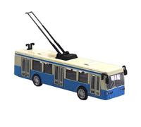 JISADER Modelo de tranvía eléctrico Vehículos Juguete 1:90 Propiedad de fotografía de decoración de Metal a Escala con 3 Modelo de automóvil, Azul
