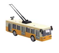 JISADER Modelo de tranvía eléctrico Vehículos Juguete 1:90 Propiedad de fotografía de decoración de Metal a Escala con 3 Modelo de automóvil, Amarillo