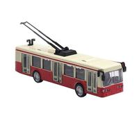 JISADER Modelo de tranvía eléctrico Vehículos Juguete 1:90 Propiedad de fotografía de decoración de Metal a Escala con 3 Modelo de automóvil, Rojo