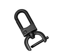 JISADER Mosquetones giratorios Cierre de monederos Gancho de Seguridad Desmontable Broche Giratorio Broche de Pinza de Langosta de Metal, Negro