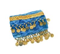 JISADER Pañuelo para Danza del Vientre para Perro Cinturón Decorativo Falda con Lentejuelas Accesorio Cómodo Material Poliéster Adecuado para Mascotas en Fies, Azul