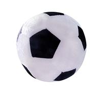 JISADER Pelota de Fútbol de Felpa Rellena de PP Juguete de Peluche Infantil con Sonajero Bola para Estimulación Temprana y Accesorio Decorativo, Negro y Blanco