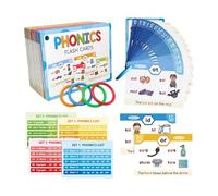 JISADER Phonics Flash Cards Actividad de Estudio Educativo, 65 Tarjetas, Letter Sound Games for Kids Elementary Homeschool Gifts