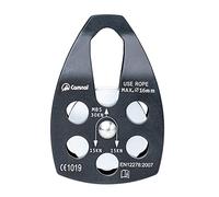 JISADER Polea para Cuerda de Escalada, de Una Sola Polea, de Alta on Rodamiento de Bolas, Compatible con Múltiples Anclajes, Estructura Lateral F, Negro