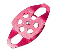 JISADER Polea para Cuerda de Escalada, de Una Sola Polea, de Alta on Rodamiento de Bolas, Compatible con Múltiples Anclajes, Estructura Lateral F, Rojo