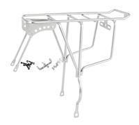 JISADER Portaequipajes Trasero Bicicleta Rejilla Portabultos Portador Maletero de Fácil Instalación Carbono Acero Adecuado para Ciclismo Trabajo Entrega, Plata