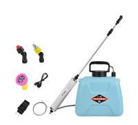 JISADER Pulverizador eléctrico de jardín de 5 l con boquillas nebulizadoras, potente varilla retráctil y mango recargable para césped, Utilizar Unos 200 Minutos