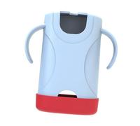 JISADER Soporte para caja de jugo de comida para bebé, fácil agarre con dobles, soporte para bolsa sin apretar, Azul Rojo