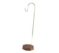 JISADER Soporte para Carrillón de Viento Organizador de Plumas Colgador de Pinceles Expositor para Colgantes de Metal con Base de Madera Adecuado para Estudio, Gold S Hook