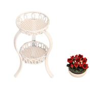 JISADER Soporte para plantas en miniatura y mesa para bonsái, diseño de miniadorno, modelo decorativo, soporte para plantas diminutas, casa de muñecas, Blanco