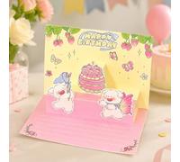 JISADER Tarjeta Cumpleaños Original Diseño Cachorro Atrapando Mariposas - Felicitación Adorable Familiares y Amigos