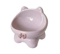 JISADER Tazón de Gato Elevado Inclinado Tazón de alimentación de Mascotas Minimalista Anti vómitos Protección contra el Cuello Dispensador de Alimentos de, Violeta