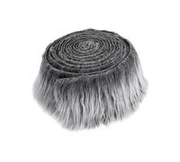 JISADER Telas sintéticas para Manualidades, Costura, Suministros para Manualidades Hechas a Mano, Cintas, Cortes Peludos, Tela Artificial para, Gris Escarcha
