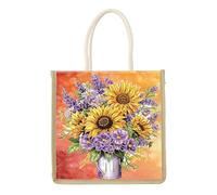 JISHSHAY Diamond Painting Bolso Girasol Diamante Painting Bolso Corridas Flor Bordado Diamante Cabas Diamante Arte Cabas de Playa Bordado Tote Bag Puzzle Punto de Cruz Cesta Carreras 26 × 26,5 cm