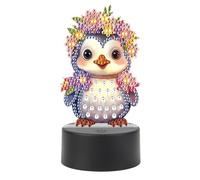 JISHSHAY Diamond Painting Lámpara de mesa de diamante Pingüino Lámpara de noche Animales Bordado Diamante Luz LED DIY Nightlight LED Bordado Luz Punto de Cruz Noche Luz Rompecabezas Noche