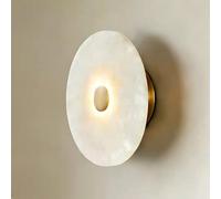 JISHUBO 5.9 Lámpara de Pared de alabastro Natural, lámpara de Pared de Estilo Minimalista nórdico, Aplique de Pared Redondo de mármol con Fuente de luz LED, luminarias de Pared para Restaurante, Sala