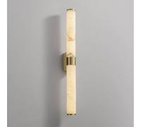 JISHUBO Aplique de pared cilíndrico de alabastro de 19,7 pulgadas, lámpara de pared de estilo industrial moderno, aplique de pared LED de cobre con luz cálida, luminarias de pared para restaurantes, s