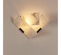 JISHUBO Aplique de pared de alabastro con personalidad creativa, lámpara de pared de estilo industrial moderno, aplique de pared de mármol natural con fuente de luz G9, luminarias de pared para restau